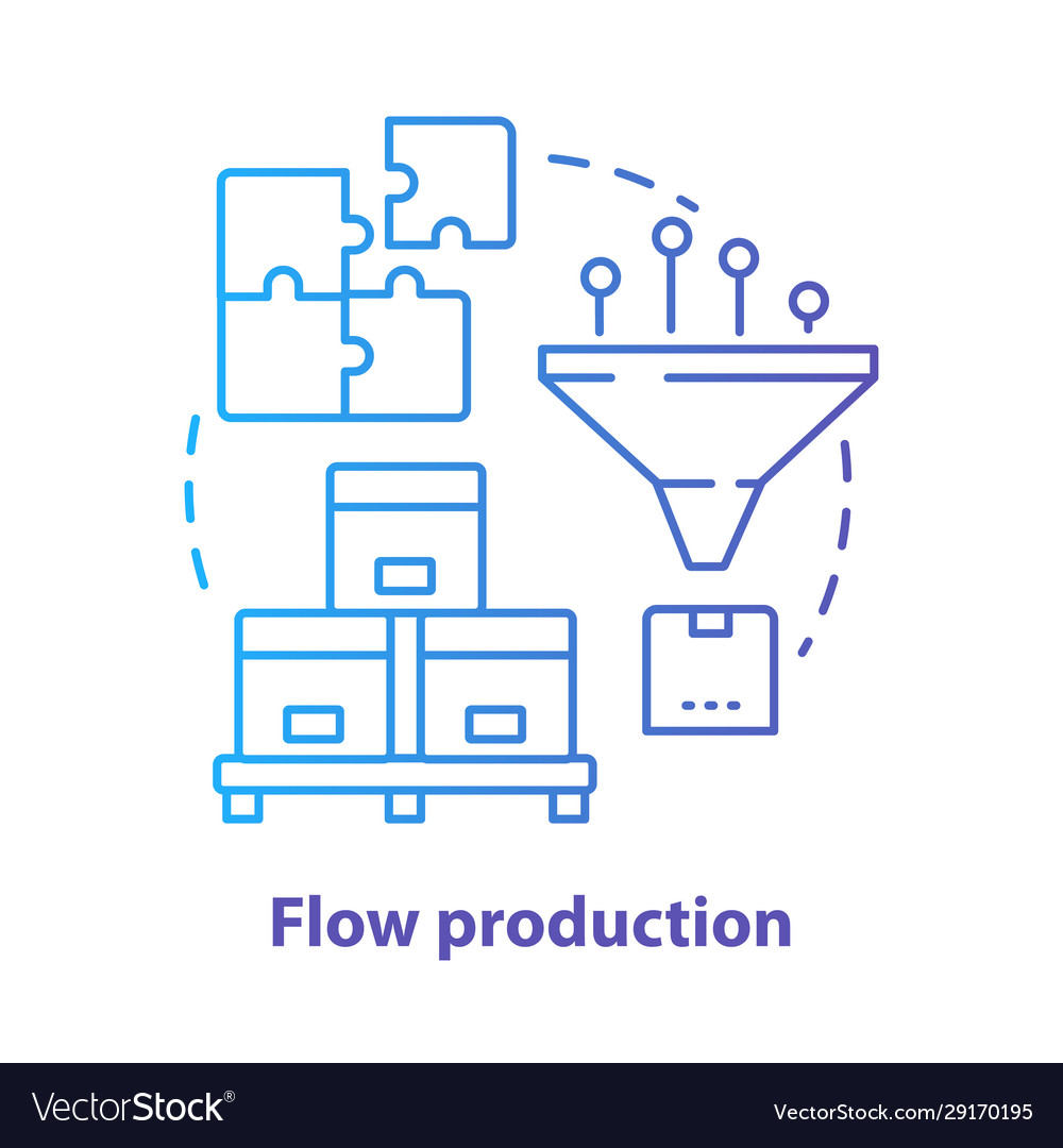Flow production blue concept icon continuous-flow Vector Image