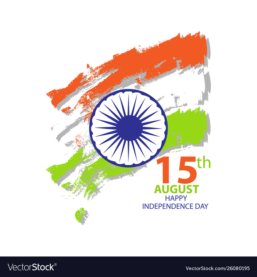 India Independence Day Card August 15 Royalty Free Vector