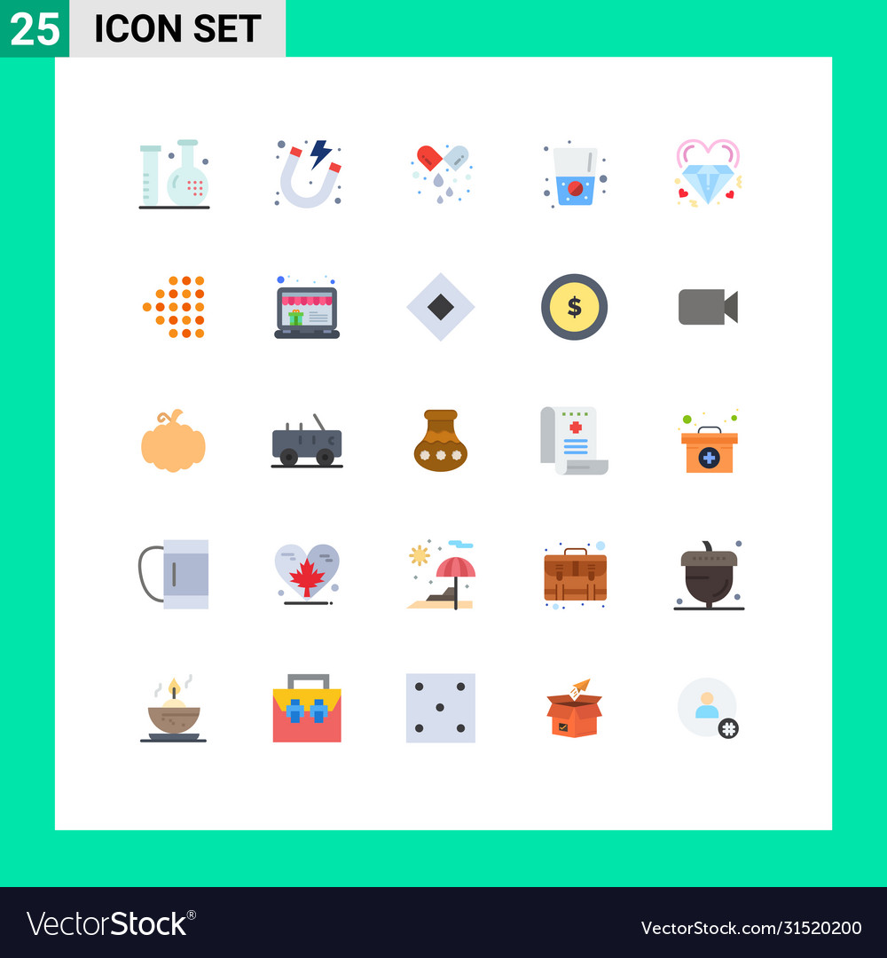 25 user interface flat color pack modern signs Vector Image