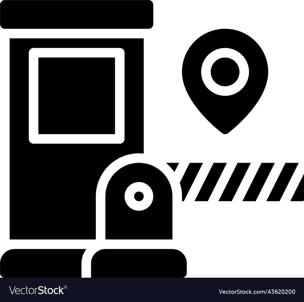 Barrier gate icon location map and navigation Vector Image