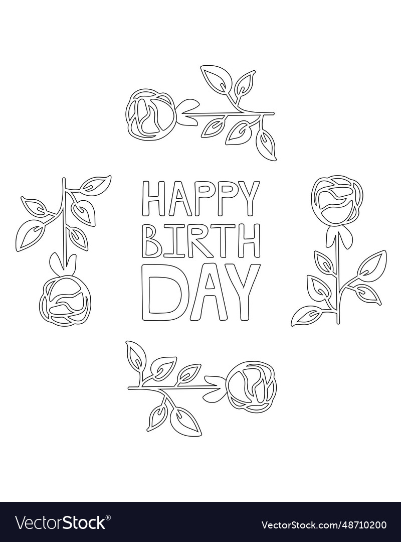 Coloring page outline drawing for book Royalty Free Vector
