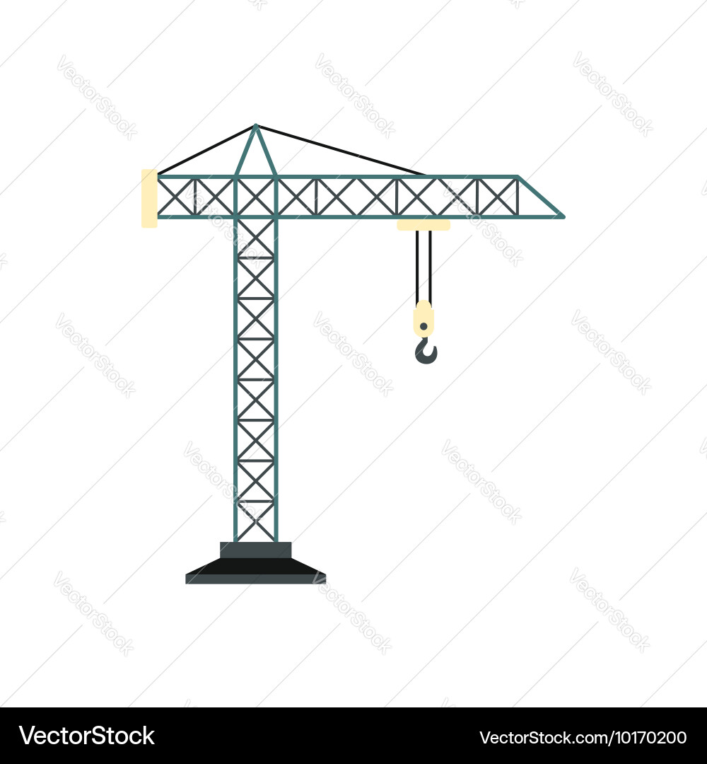 Crane icon flat style Royalty Free Vector Image
