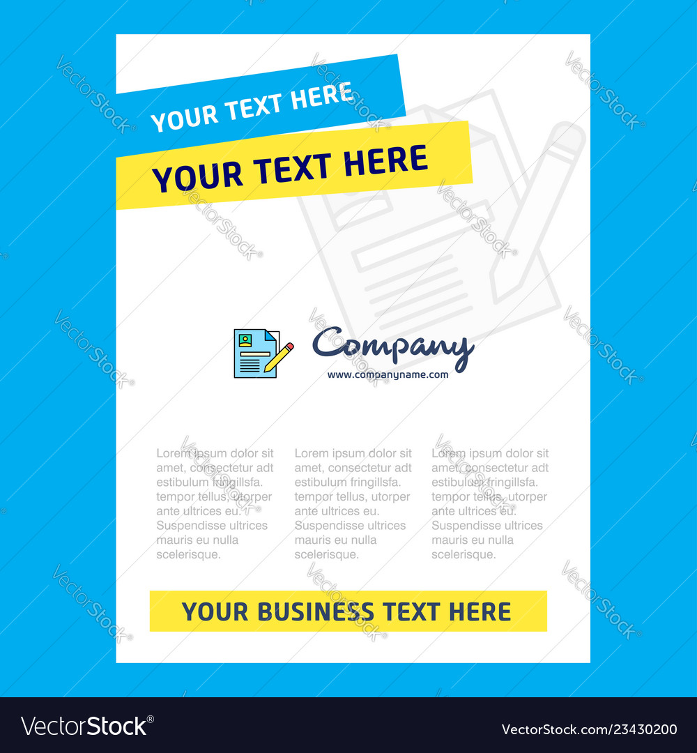 cv title page design for company profile annual vector image cv title page
