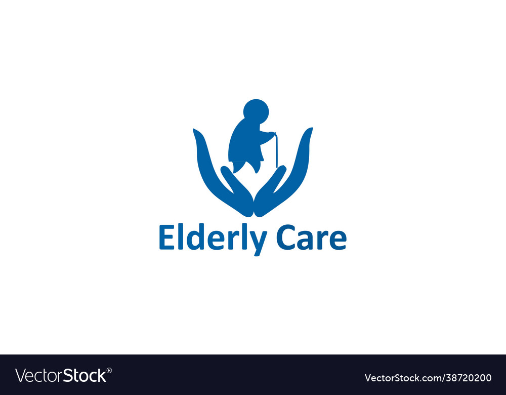 Elderly care logo design best Royalty Free Vector Image