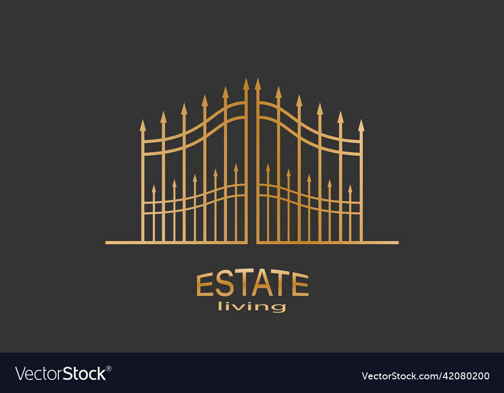 Logo of an old metal gate an icon of luxury Vector Image