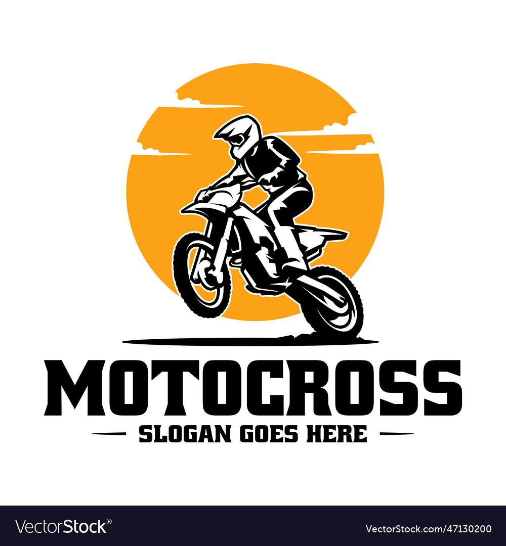 Motocross logo template Royalty Free Vector Image