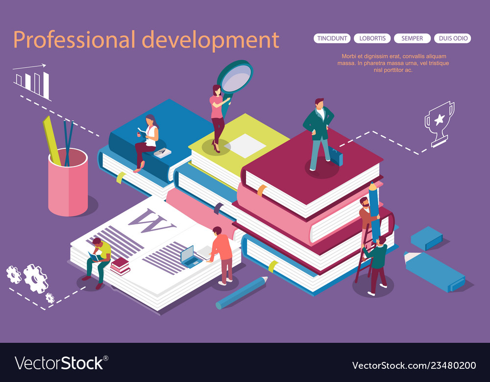 Personal Development Concept Banner With Vector Image