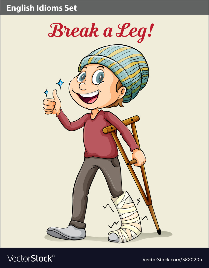 A Boy With A Broken Leg Royalty Free Vector Image