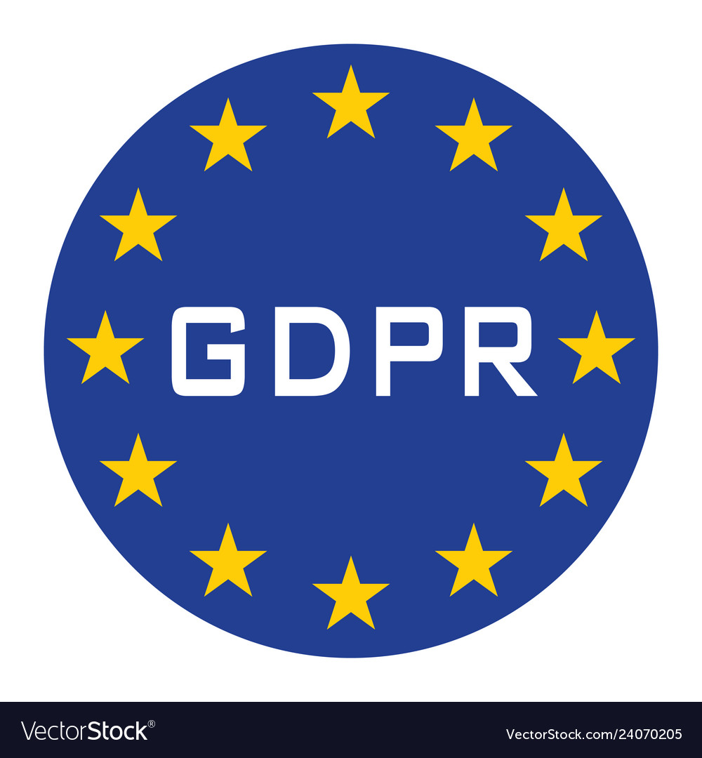 Gdpr icon for web isolate blue white text