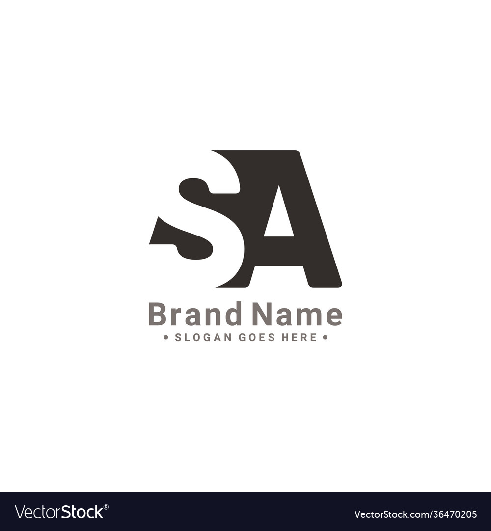 Initial Letter Sa Logo Minimal Logo Royalty Free Vector