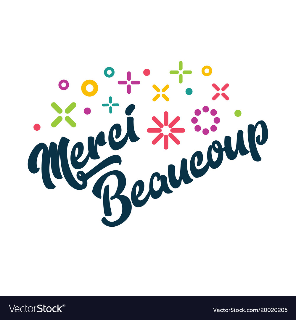 Merci beaucoup french thank you greeting card Vector Image