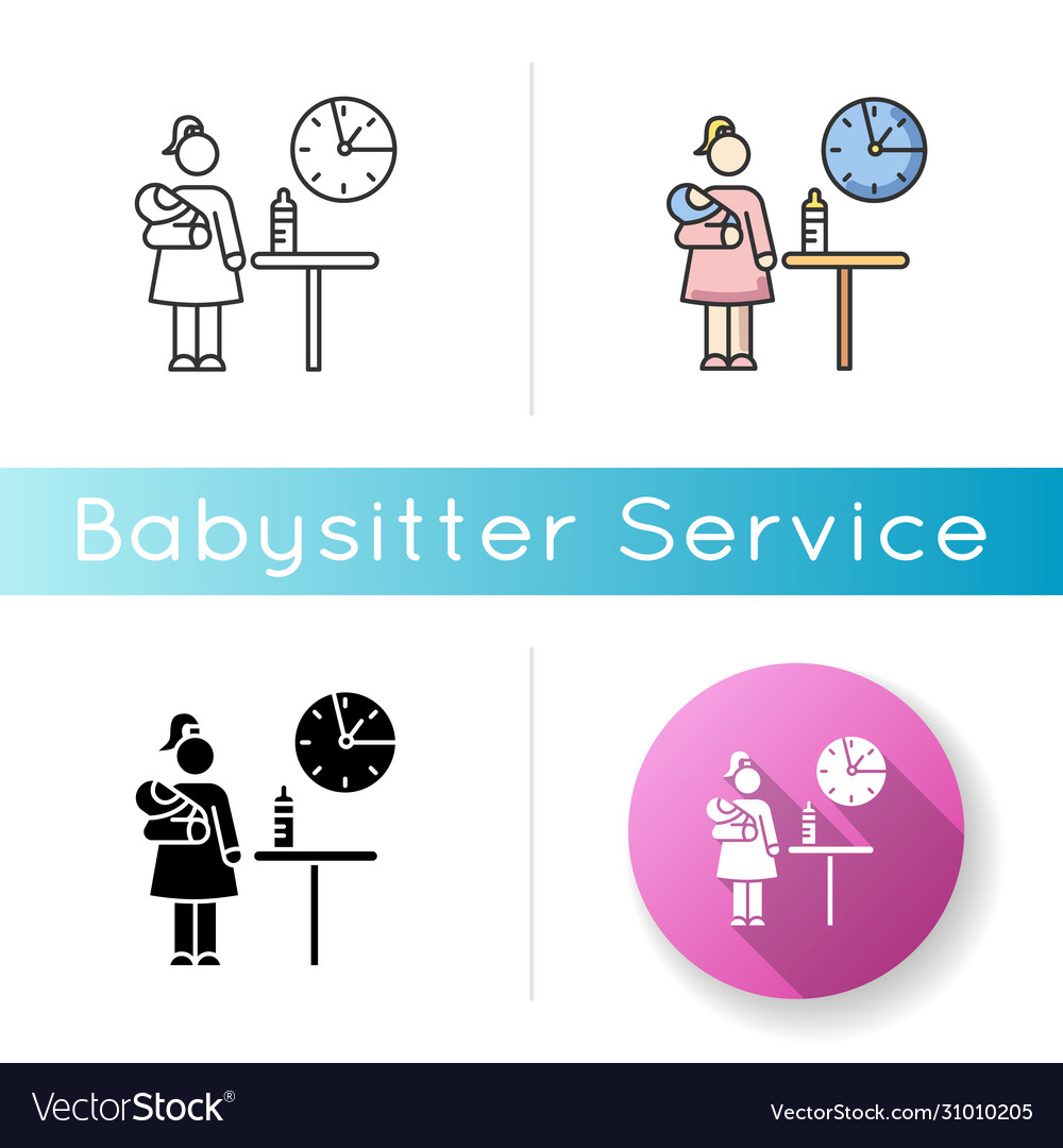 Part Time Babysitter Icon Babysitting Service Vector Image part-time-babysitter-icon-babysitting-service-vector-image