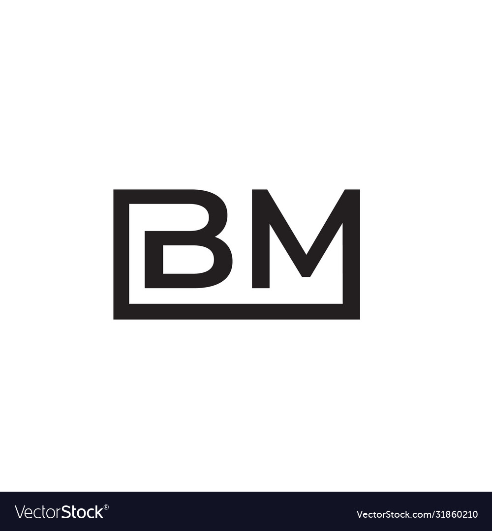 B M Letter Square Design Royalty Free Vector Image