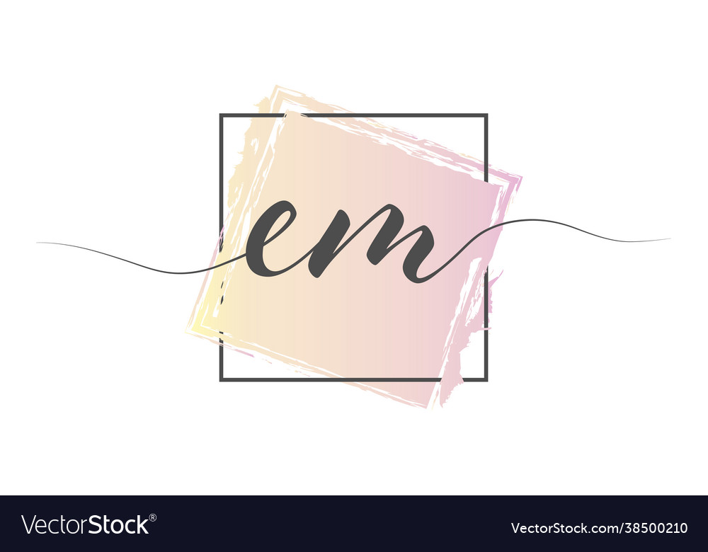Calligraphic lowercase letters em in a single Vector Image