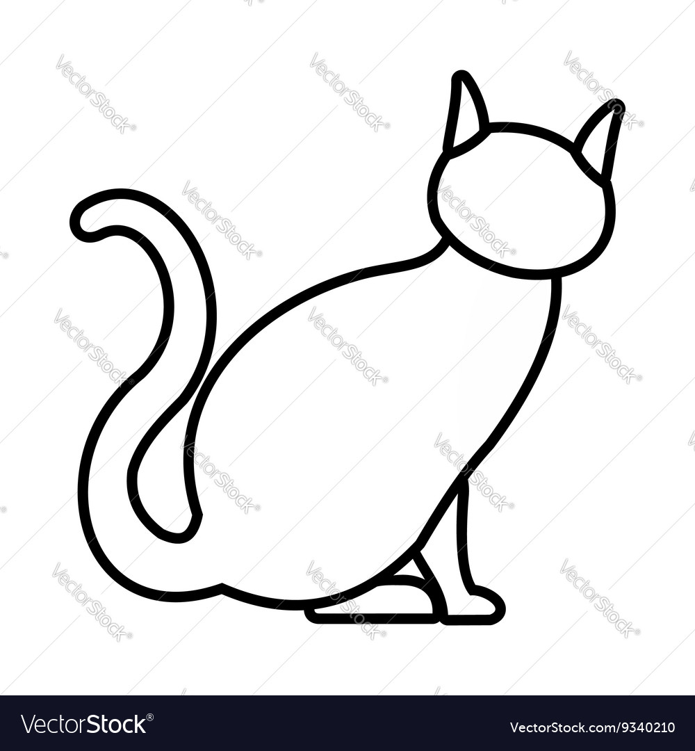 Doodle outline cat icon Royalty Free Vector Image