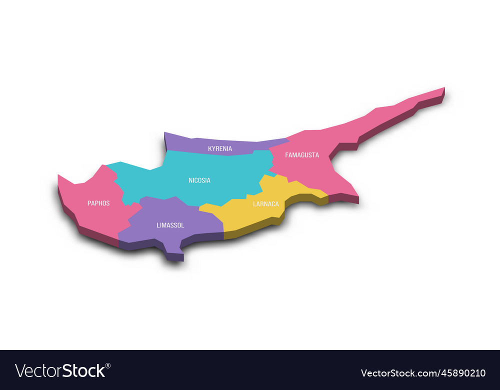 Cyprus Political Map Of Administrative Divisions Vector Image Cyprus Political Map Of Administrative Divisions Vector Image
