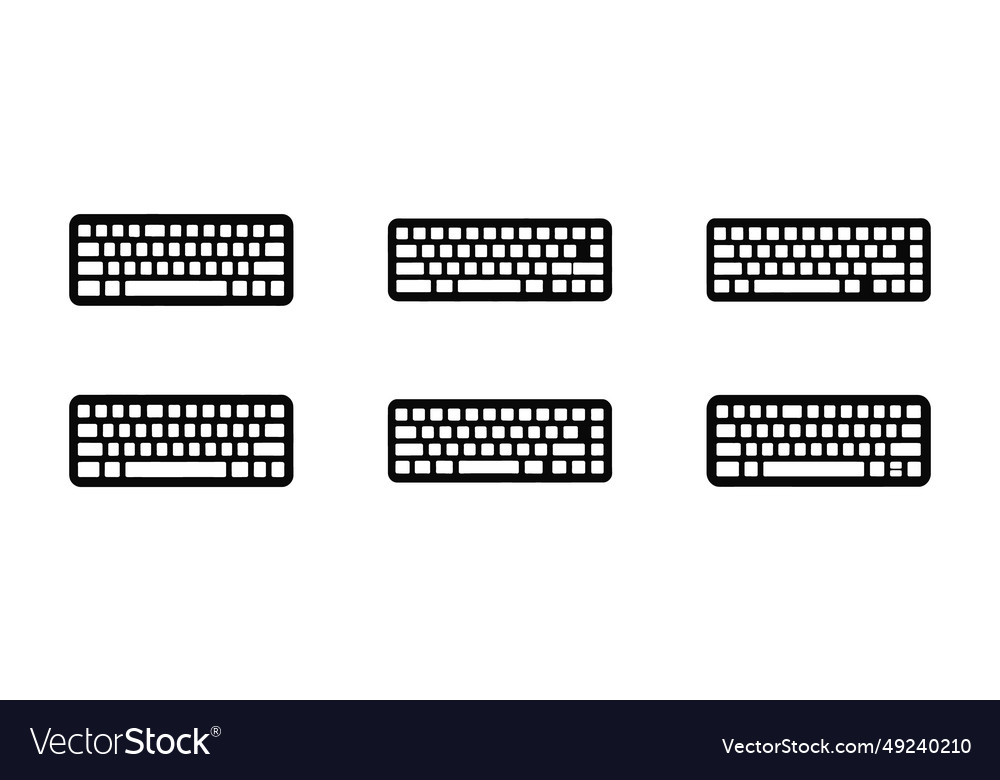 Keyboard layout silhouette set Royalty Free Vector Image