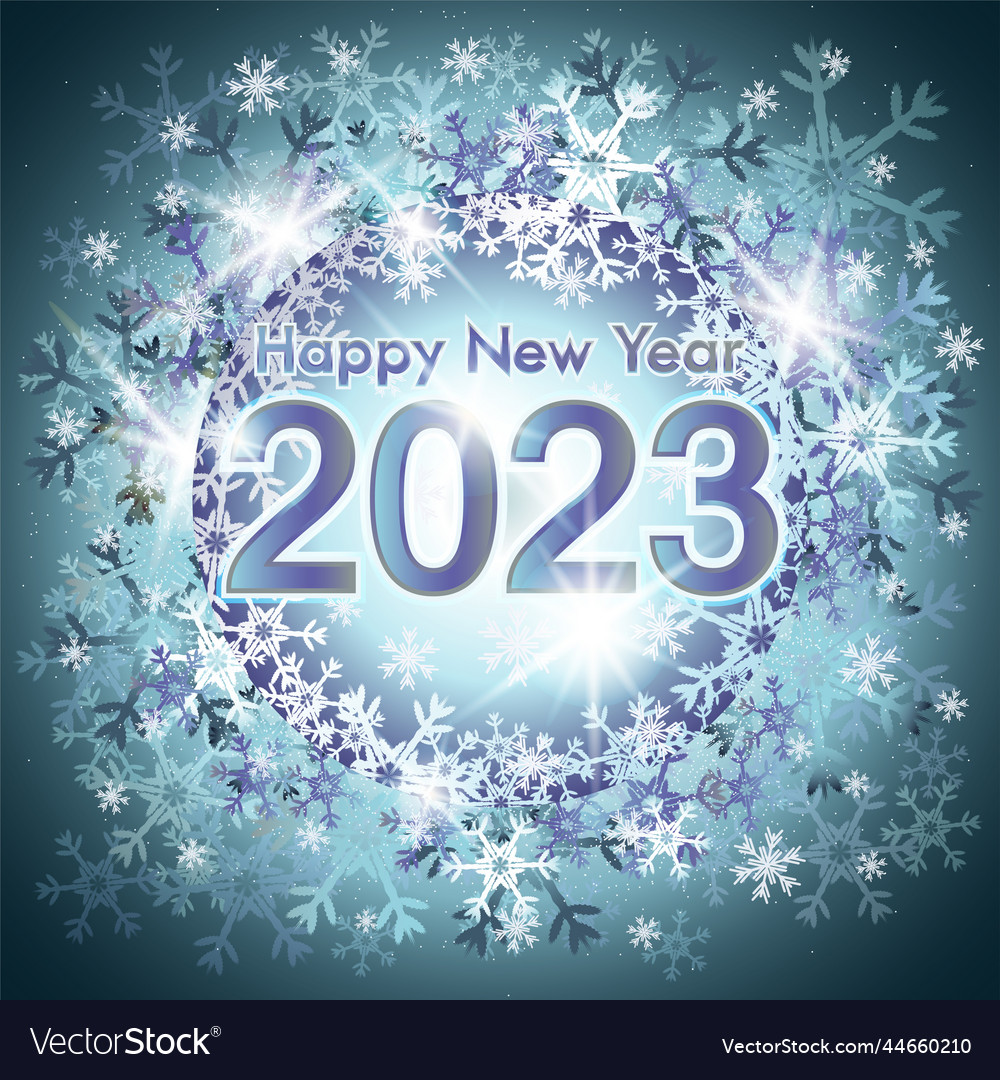 Merry 2023 year card with xmas snow Royalty Free Vector