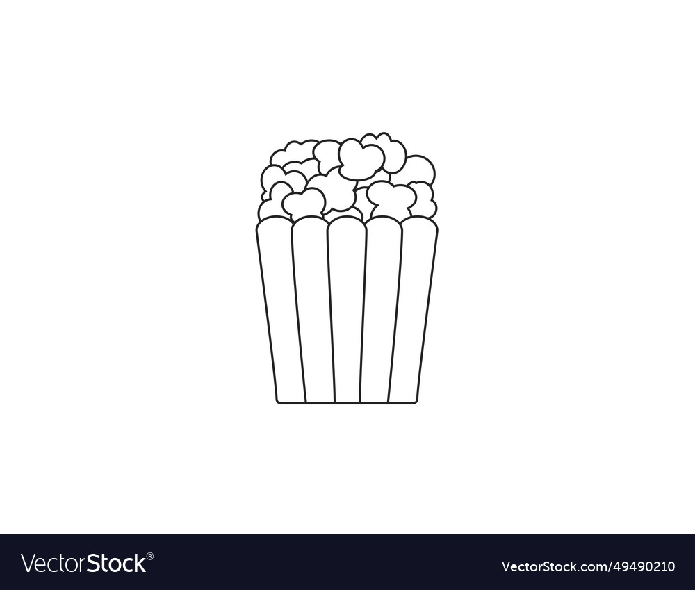 Popcorn movies fast-food icon Royalty Free Vector Image