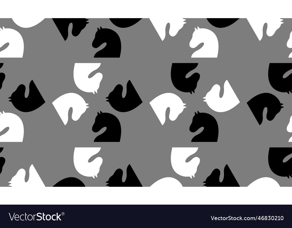 Seamless pattern with chess knight endless Vector Image