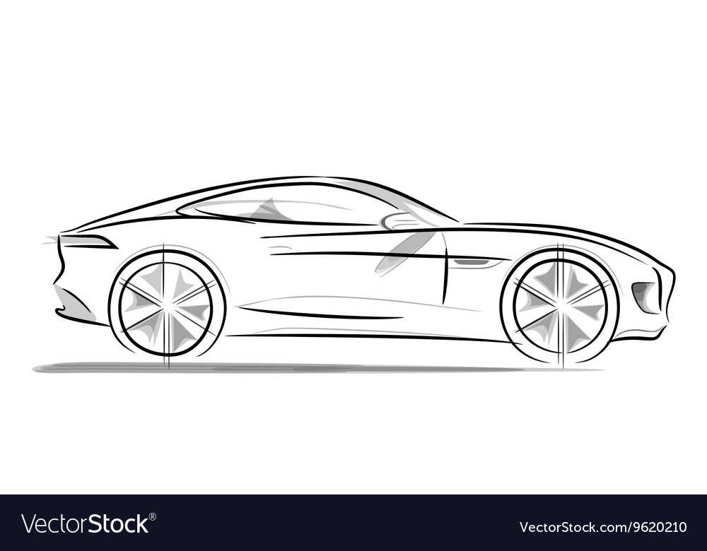 Sports car with a sleek Royalty Free Vector Image