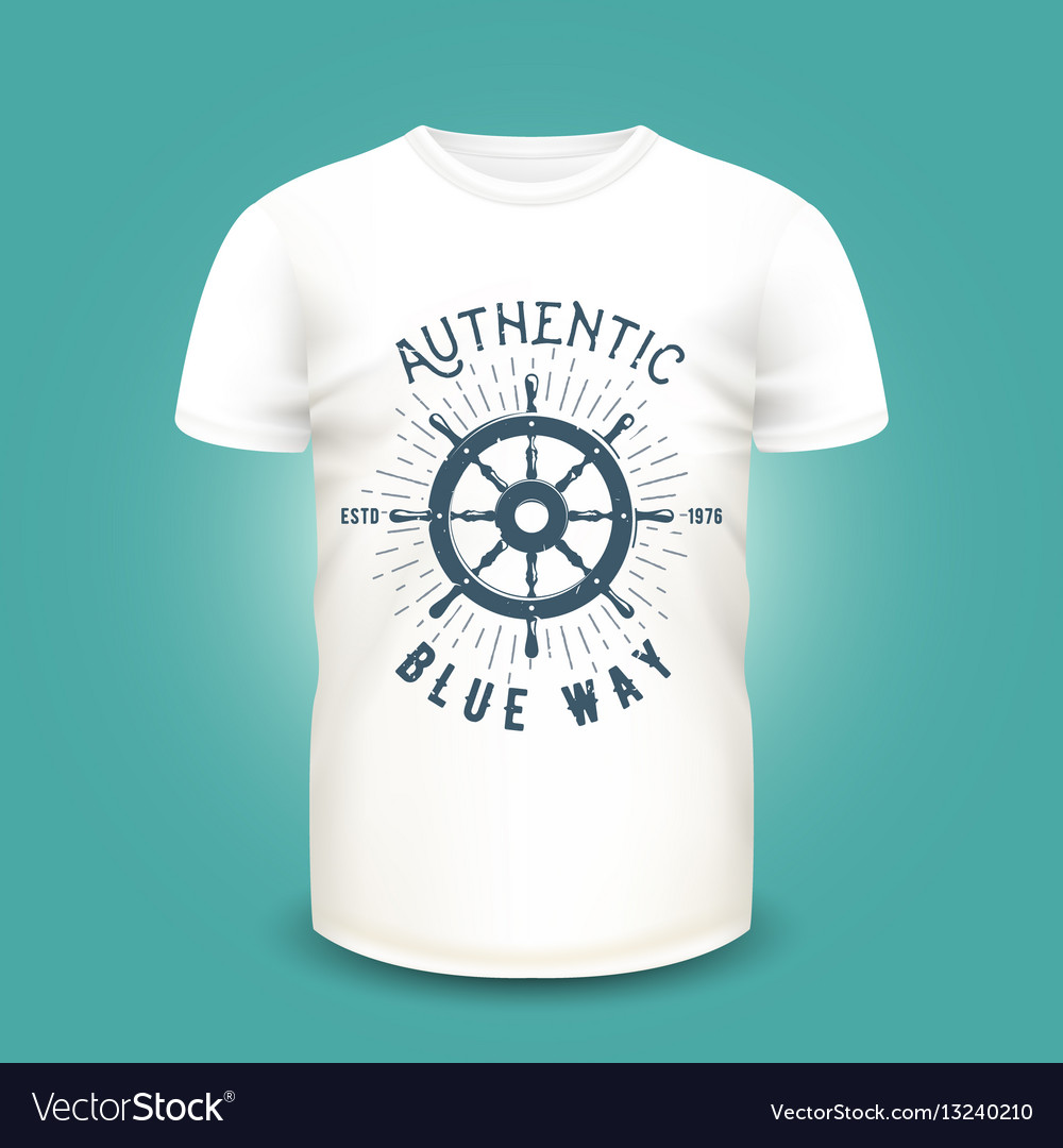 Download T Shirt Mockup With Steering Wheel Silhouette And Vector Image