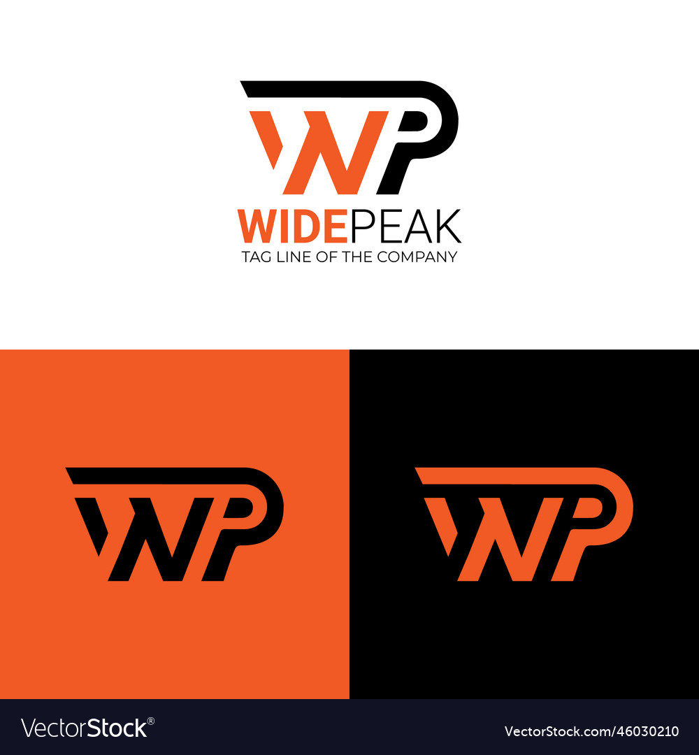 Wp logo design Royalty Free Vector Image - VectorStock