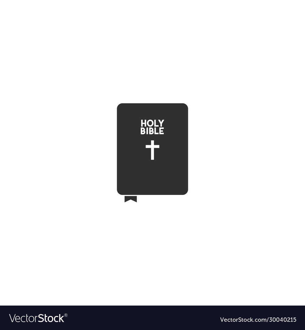 Bible Icon Flat Style Symbol Isolated On White Vector Image