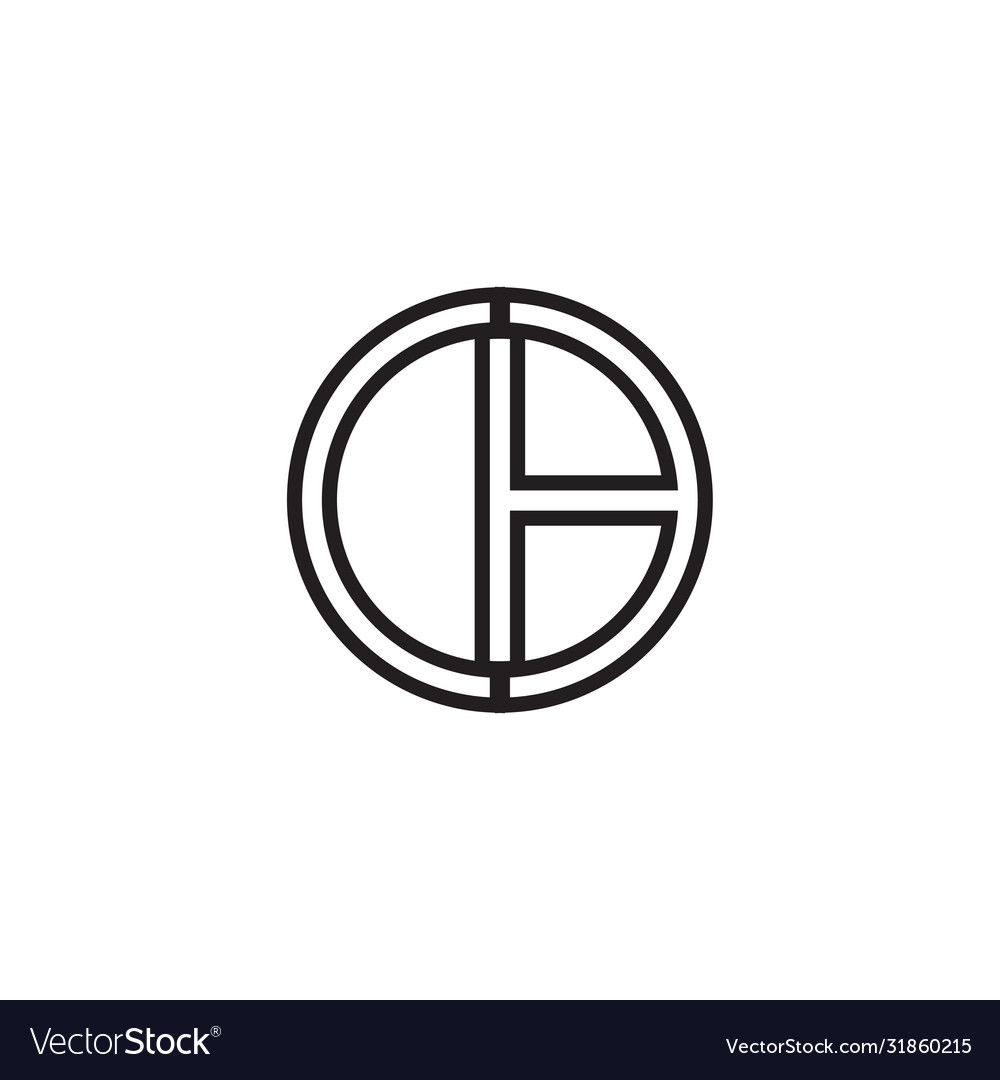 C h letter circle lines logo design Royalty Free Vector