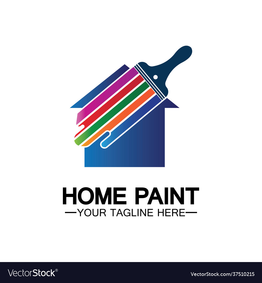 Home painting logo designhome house painting Vector Image