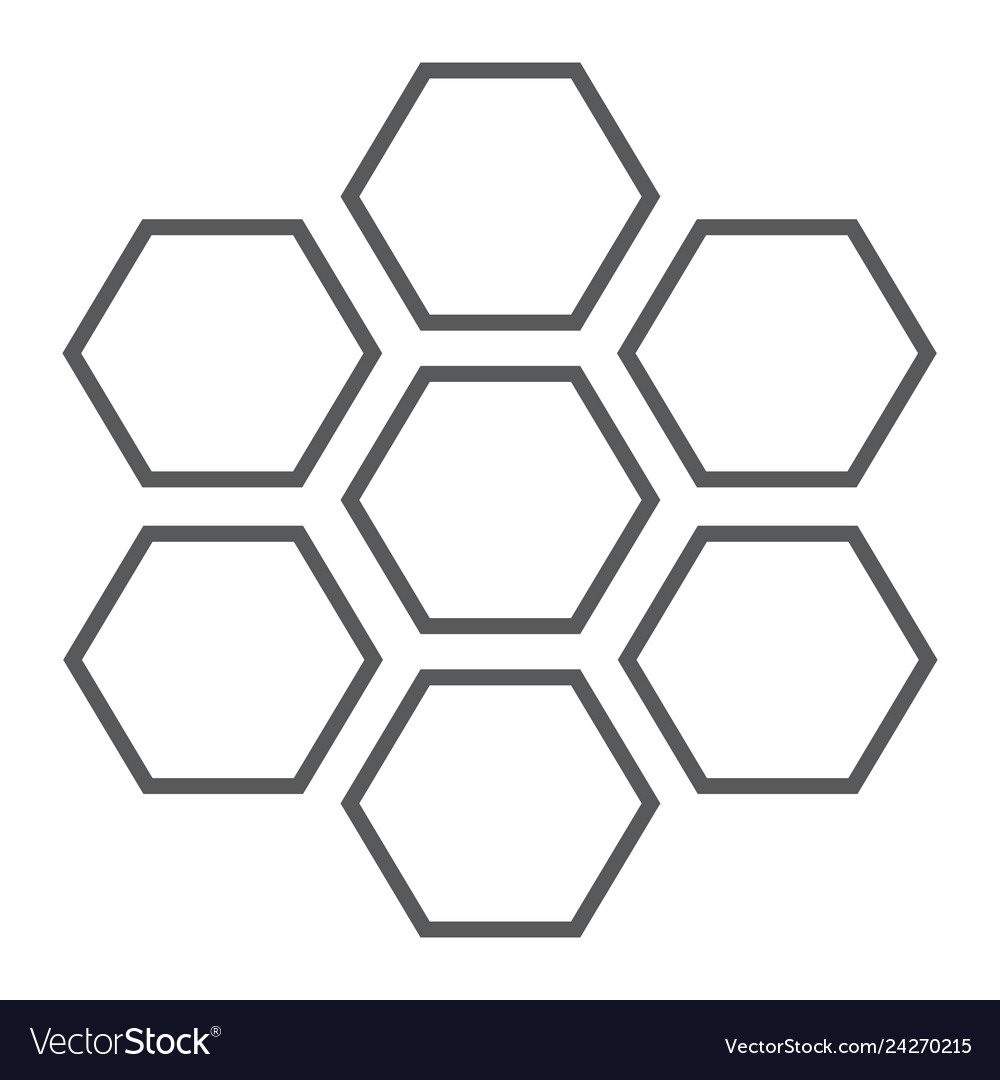 Honeycomb thin line icon bee and honey hexagon Vector Image