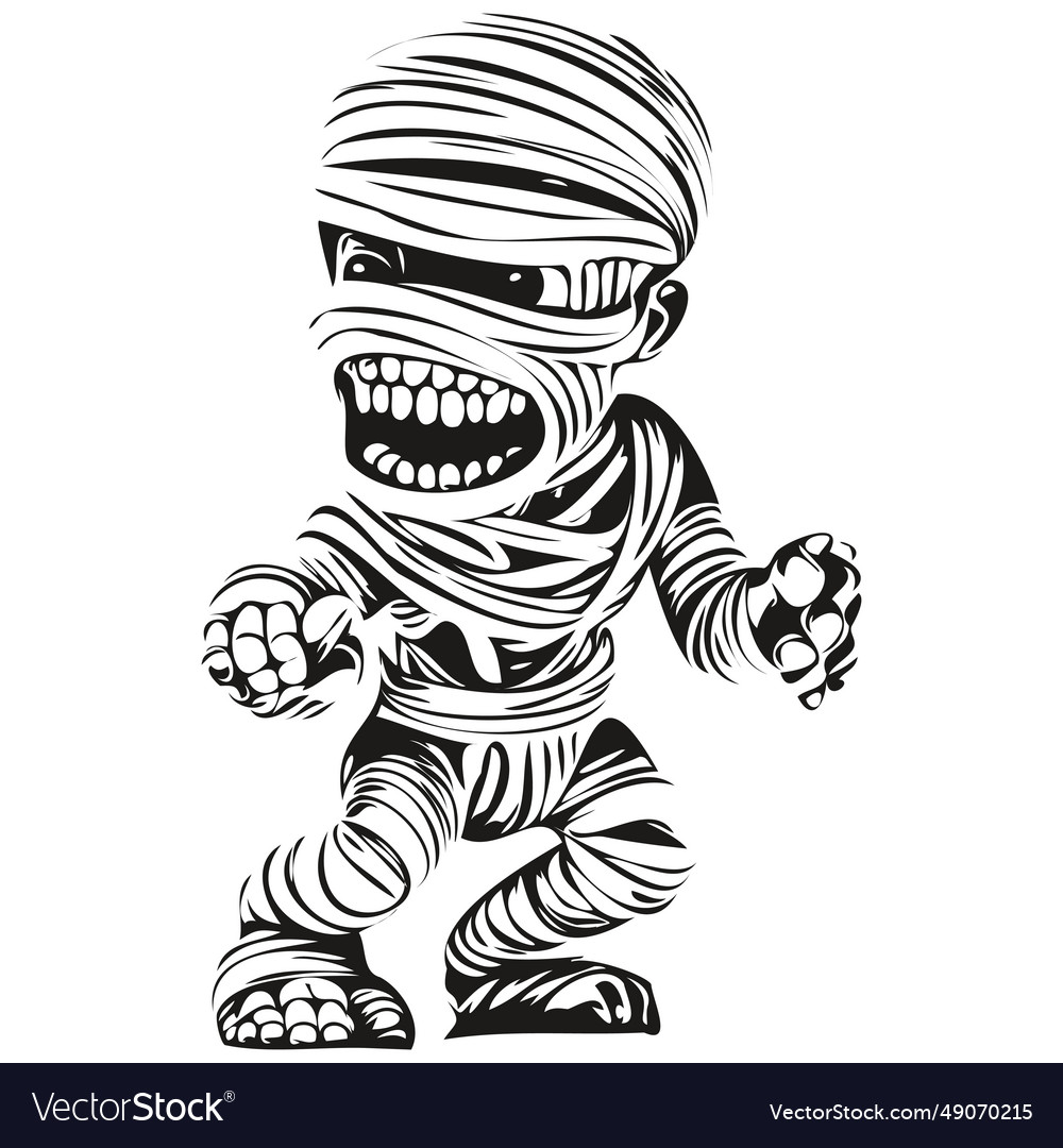 Mummy curse in for halloween artwork Royalty Free Vector