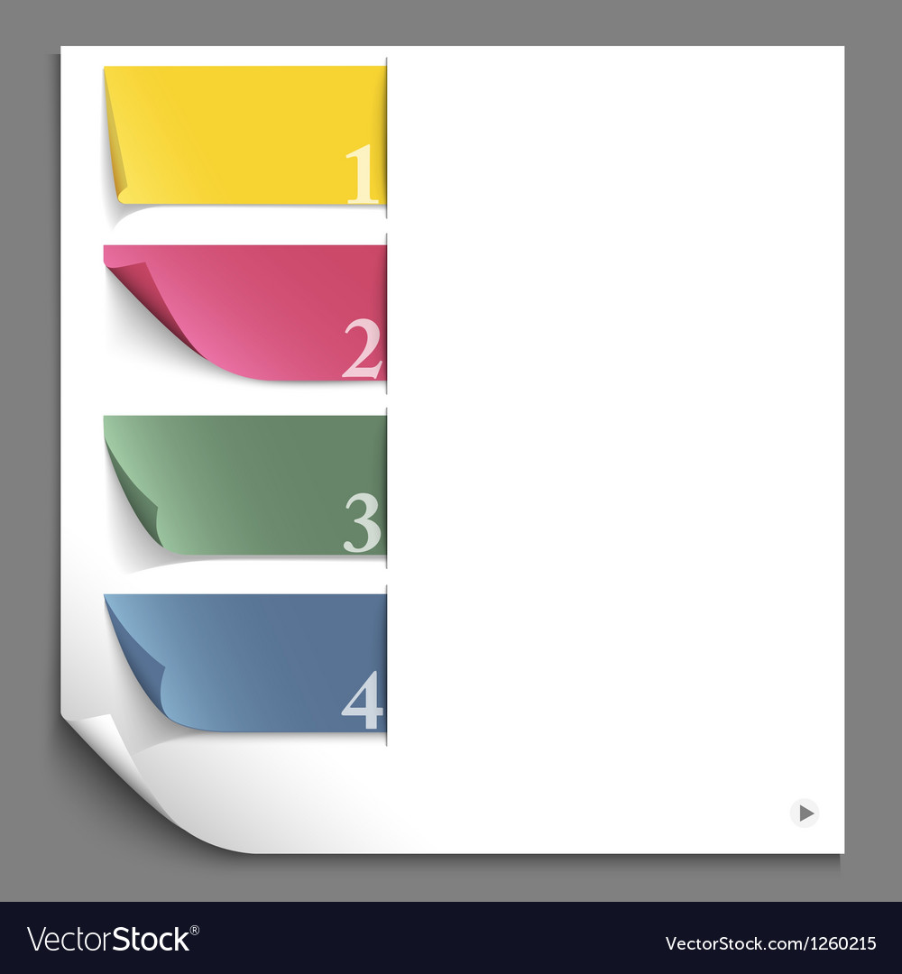 Paper design template for website layout Vector Image