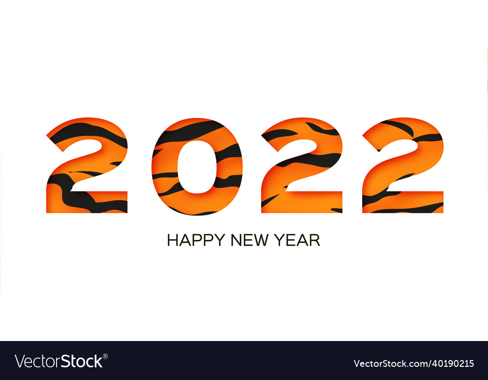 Tiger new year cute animal paper cut style Vector Image