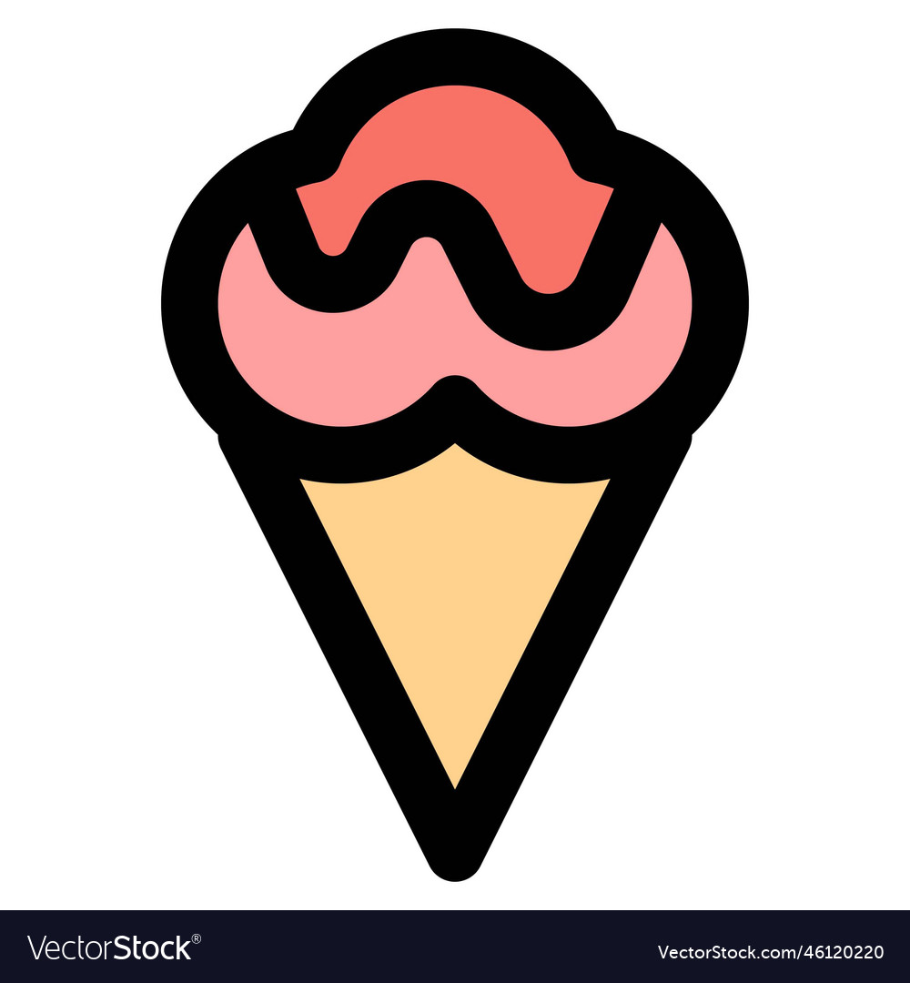 Delicious chocolaty ice cream cone Royalty Free Vector Image