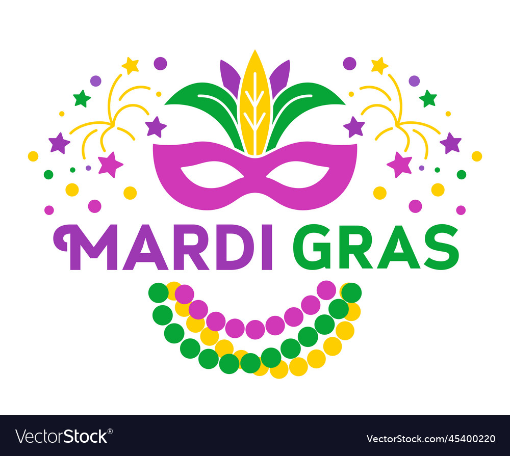 Mardi gras lettering for t shirt poster Royalty Free Vector