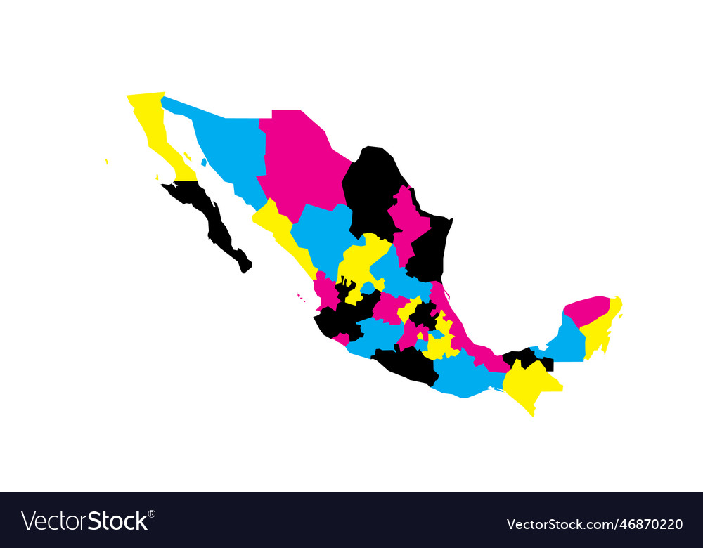 Mexico Political Map Of Administrative Divisions Vector Image 9555