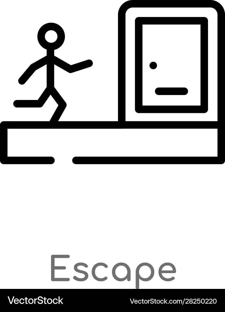 Outline escape icon isolated black simple line Vector Image
