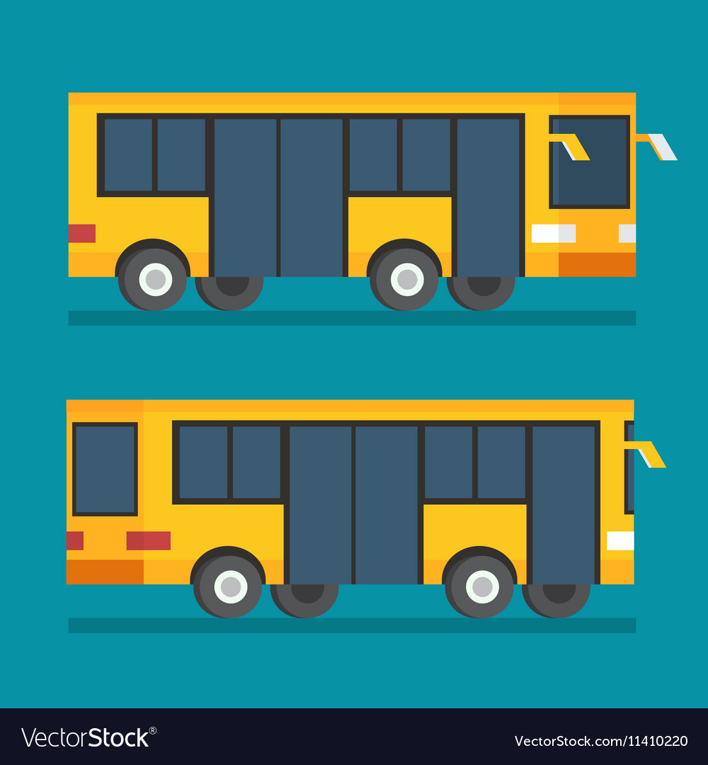 Public transport bus transportation icon flat Vector Image