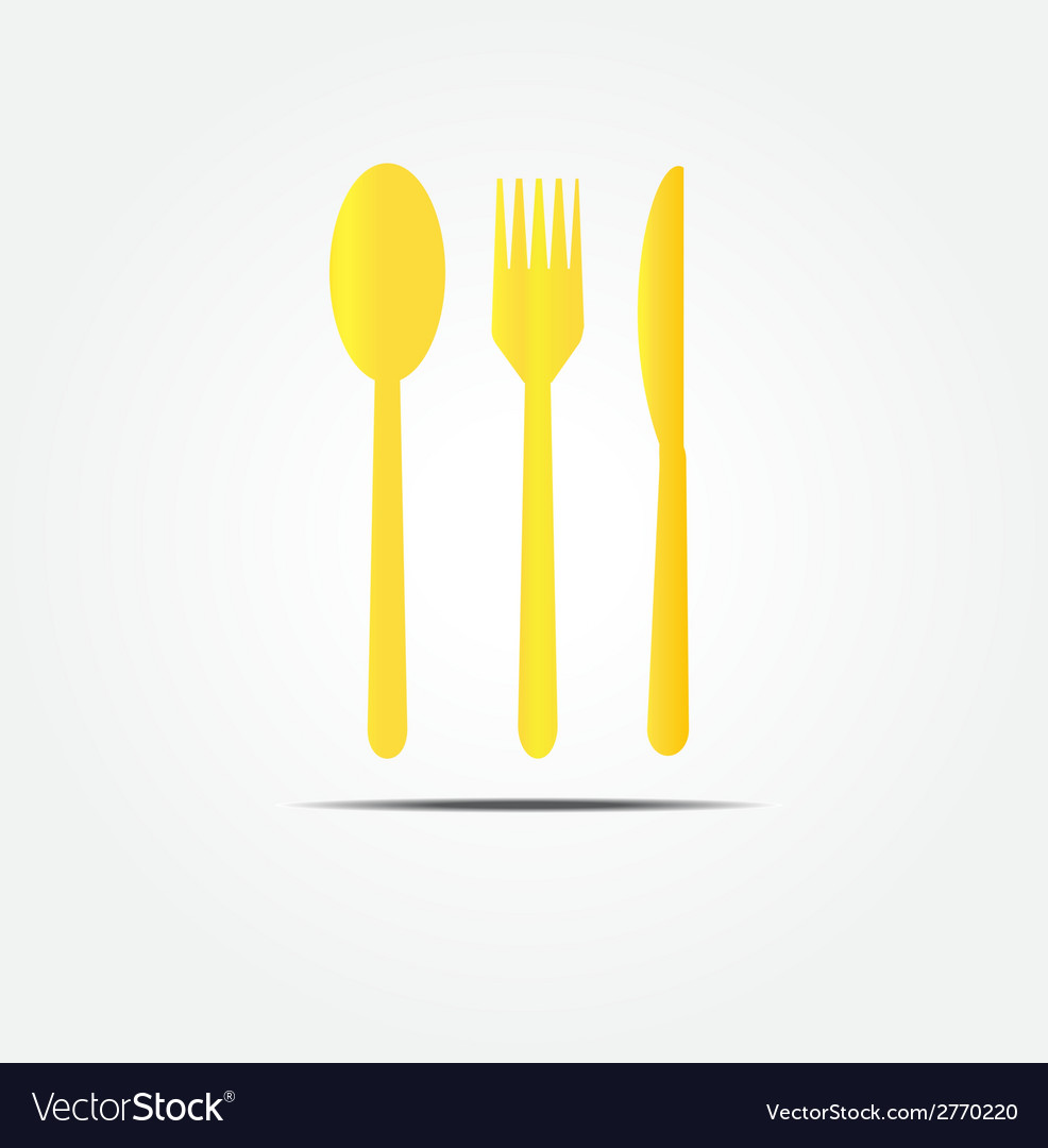 Spoon fork and knife gold set