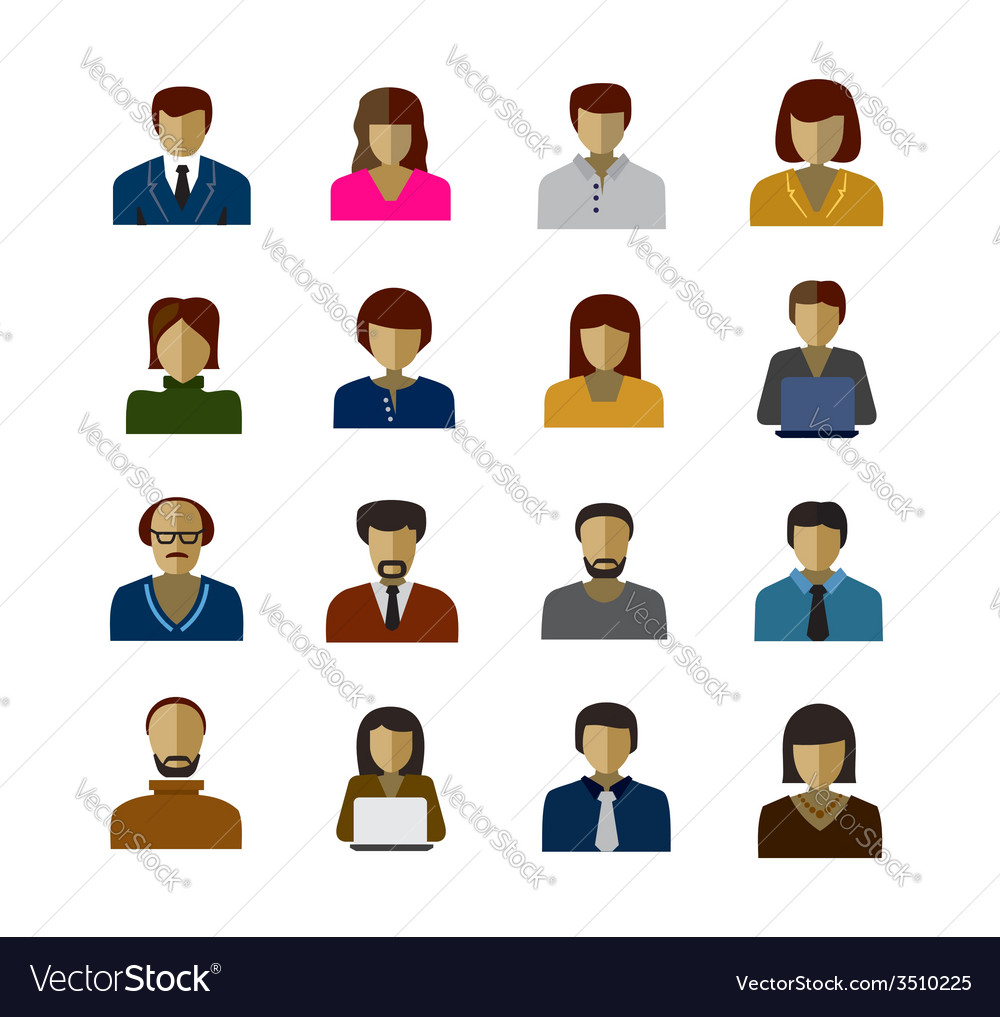 Avatar icons set Royalty Free Vector Image - VectorStock