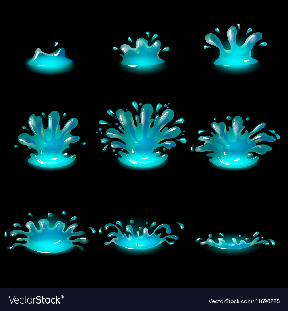 Cartoon water drop burst animation concept Vector Image Cartoon water drop burst animation concept Vector Image