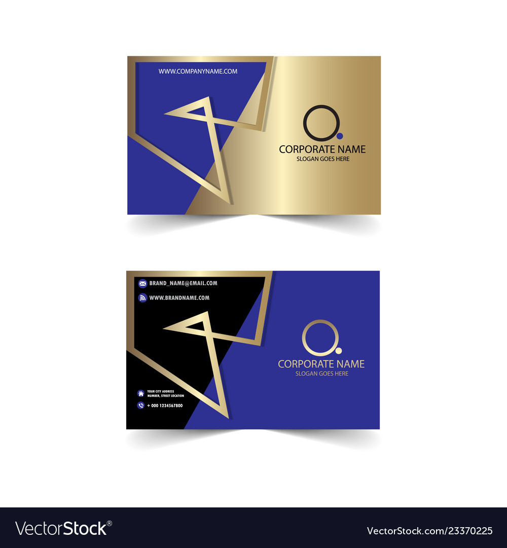 Corporate Banner Design Gold And Blue Royalty Free Vector