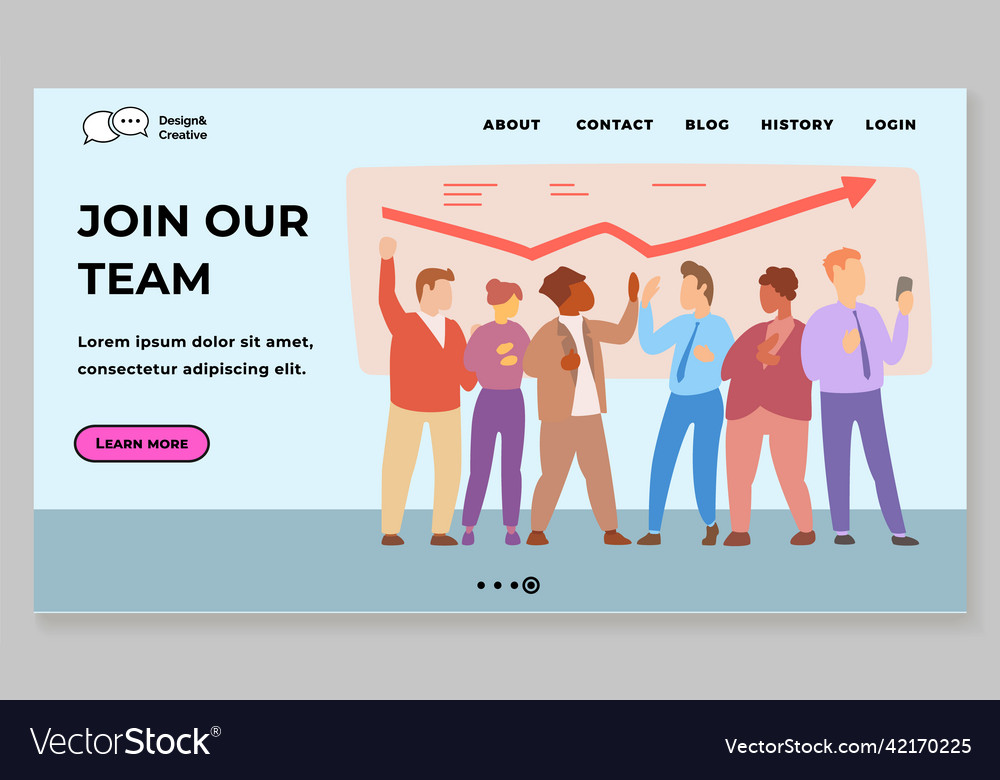 Join our team banner for website template people Vector Image