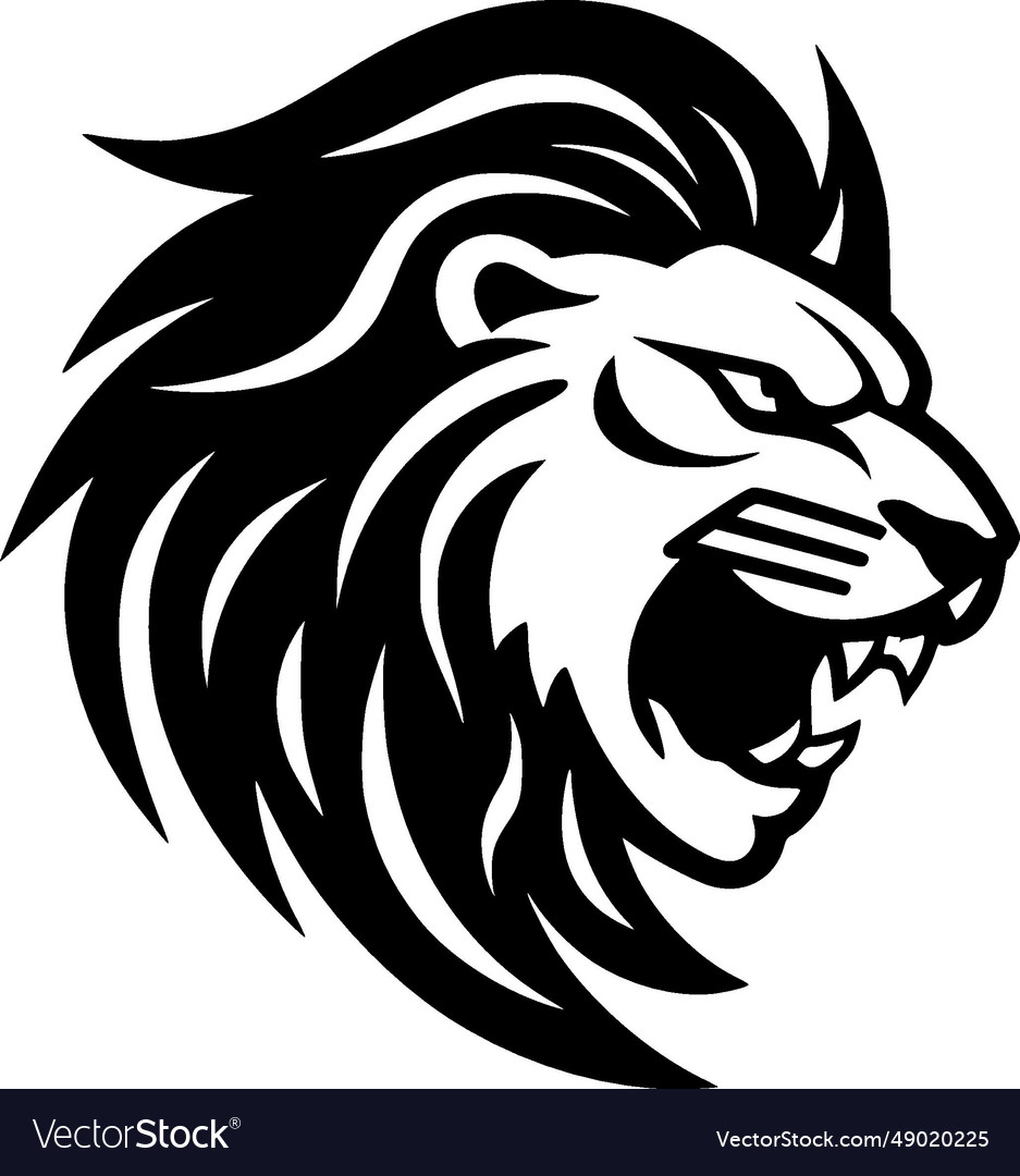 Lion - Minimalist And Flat Logo Royalty Free Vector Image