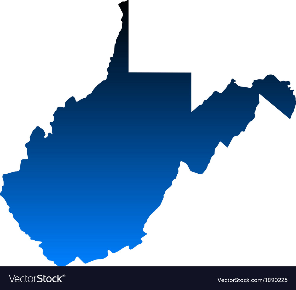 Map of west virginia Royalty Free Vector Image