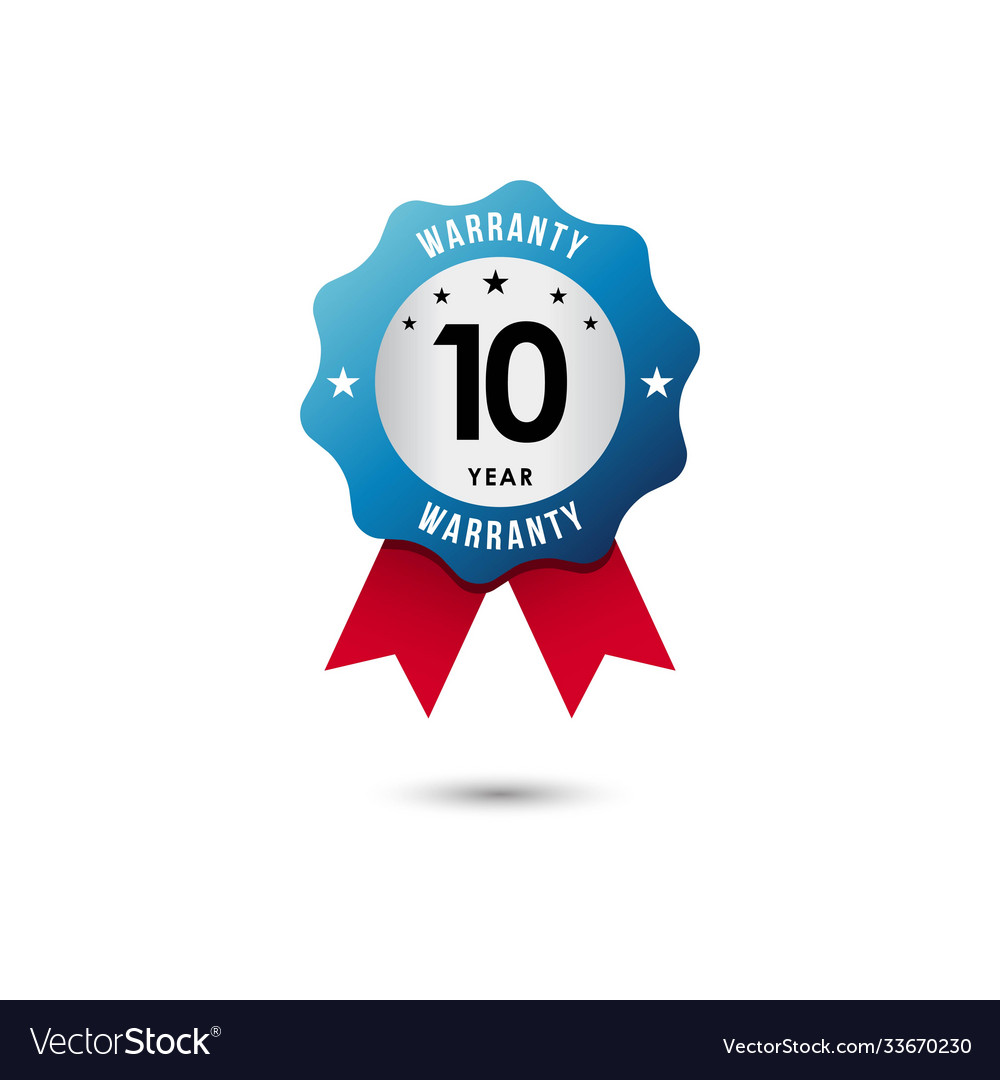10 year warranty template design Royalty Free Vector Image