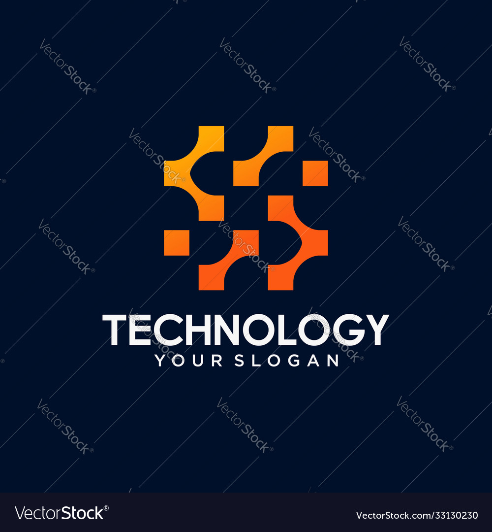 Abstract technology logo template Royalty Free Vector Image