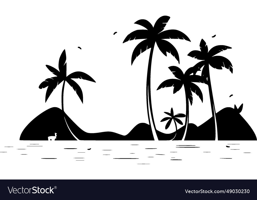 Beach background - minimalist and flat logo Vector Image