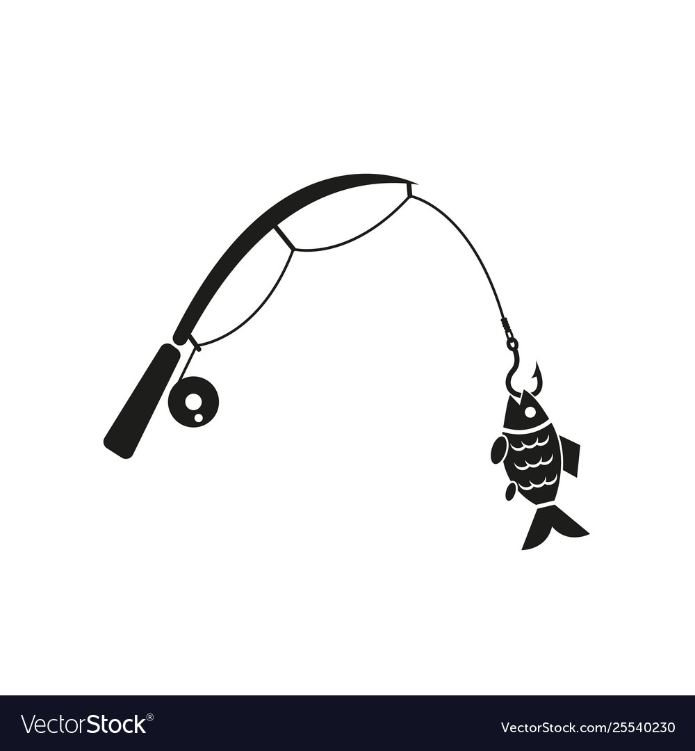 Download Fishing rod icon hook and angling fisherman Vector Image